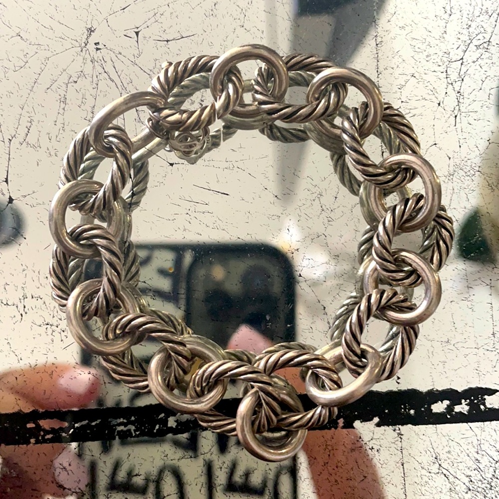 David Yurman sterling link bracelet.